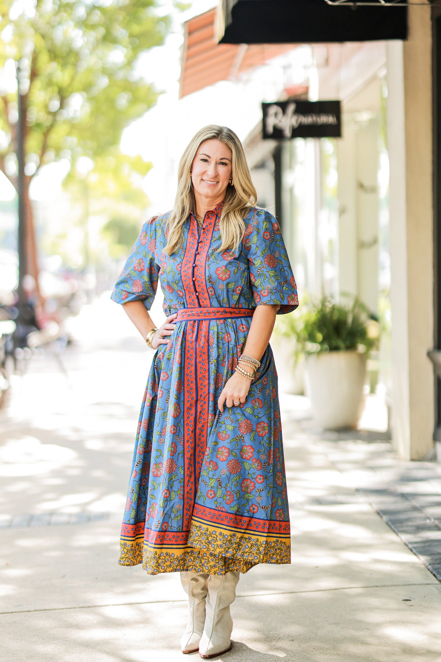 ALEXANDRA COLLAR DRESS IN DUSKY BLOOM