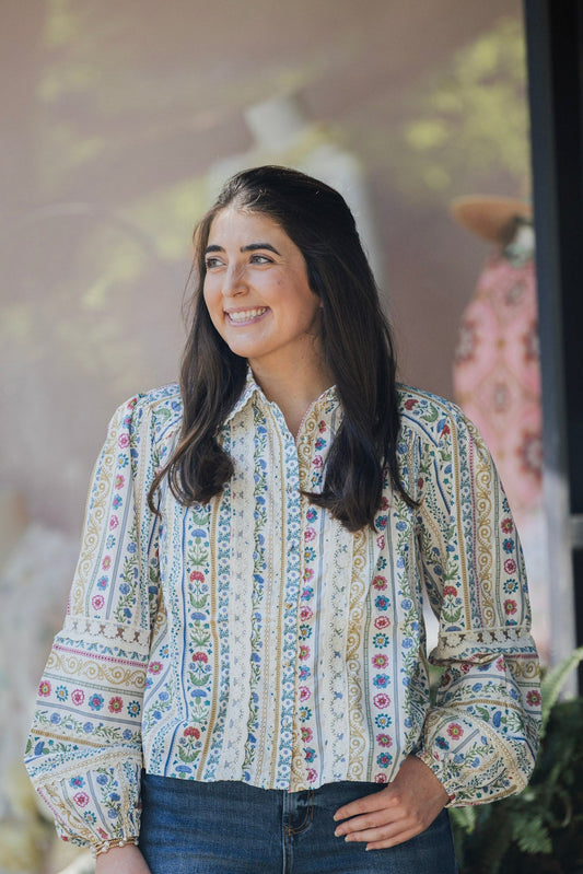 FRENCH COTTAGE FLORAL TOP
