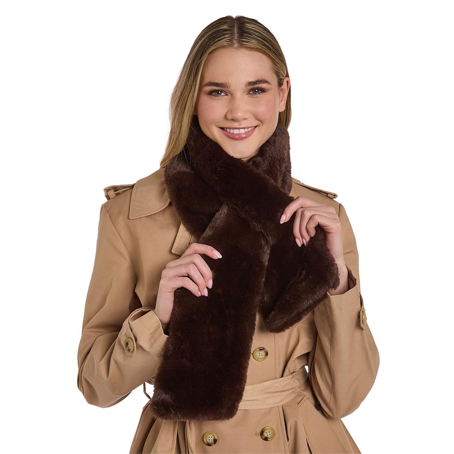 PULL THROUGH FAUX FUR SCARF