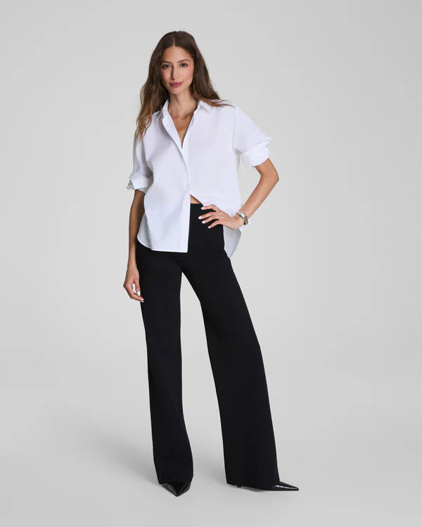 SPANX PERFECTFIT BLACK PONTE WIDE LEG PANT