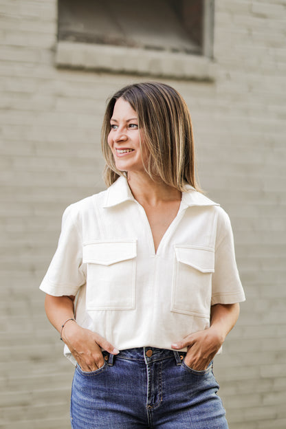 DENIM IVORY TOP