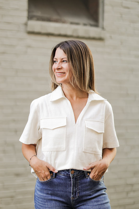 DENIM IVORY TOP