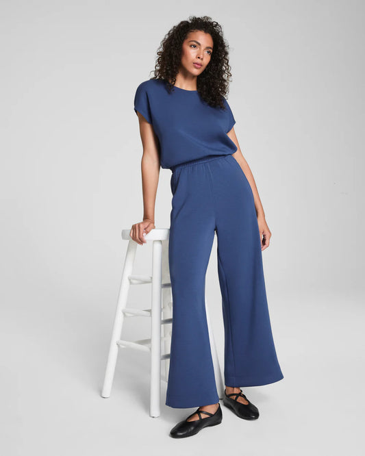 AIRESSENTIELS CINCHED JUMPSUIT FADED INDIGO