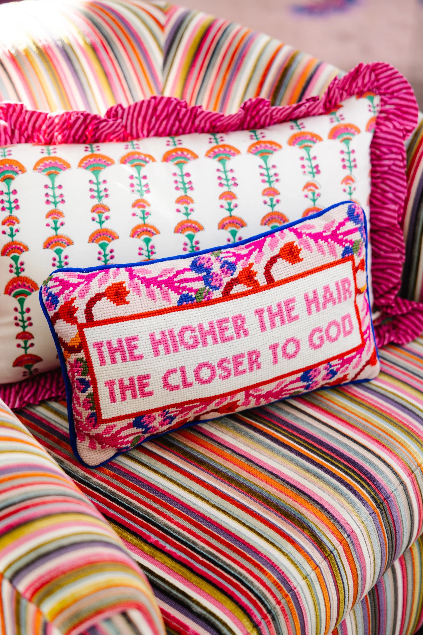 FURBISH NEEDLEPOINT PILLOWS