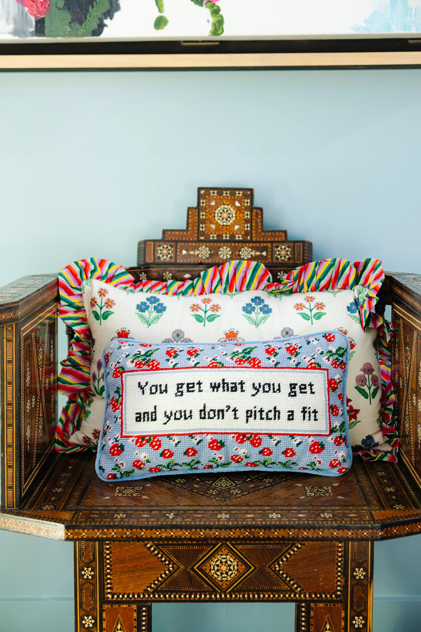 FURBISH NEEDLEPOINT PILLOWS
