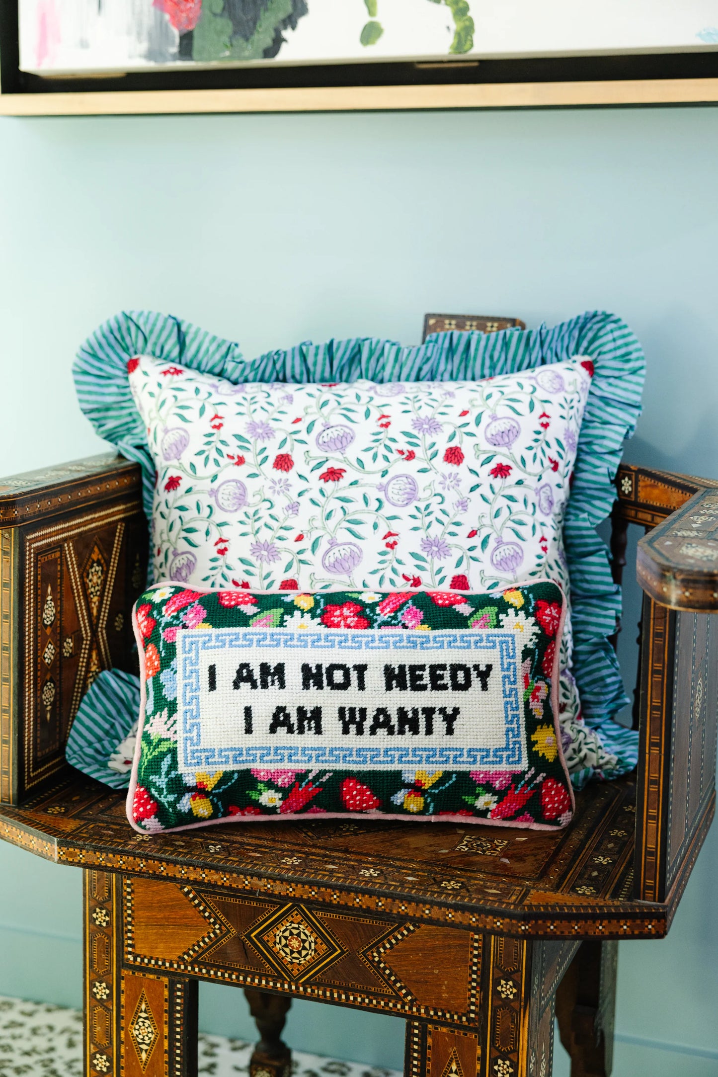 FURBISH NEEDLEPOINT PILLOWS