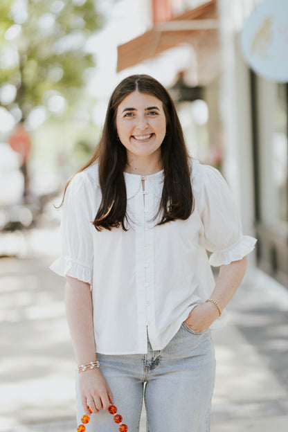 WHITE COLLARED TOP