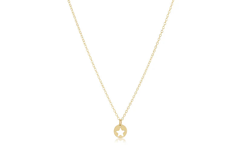 16" SMALL STAR GOLD DISC NECKLACE