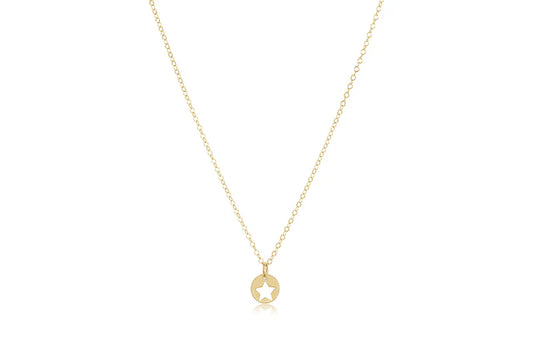 16" SMALL STAR GOLD DISC NECKLACE