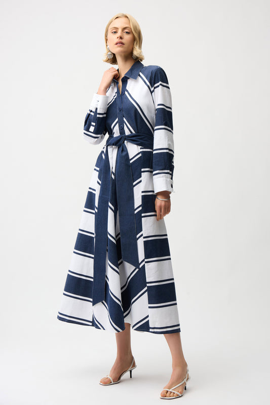COTTON STRIPE SHIRT DRESS