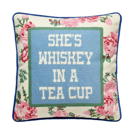 SHE'S WHISKEY EMBROIDERED PILLOW