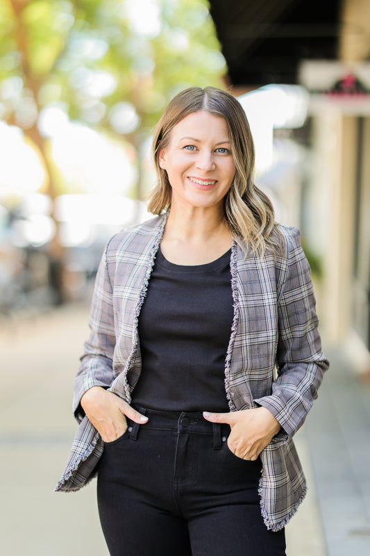 GLEN COLLARLESS BLAZER