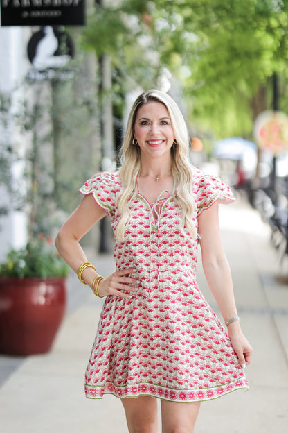 CHERIE FAN FLOWER DRESS