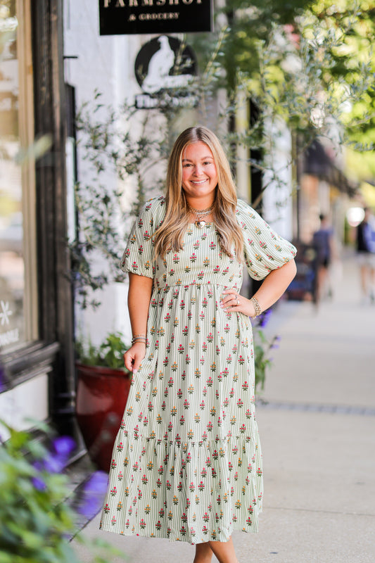 ALEXI COTTAGE STRIPES DRESS