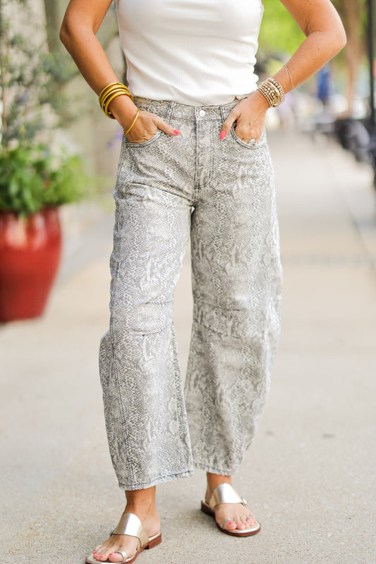 SNAKE FREE PEOPLE BARRELL JEANS