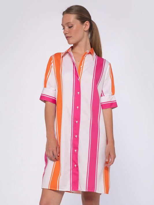 SORBET STRIPE SHIRT DRESS