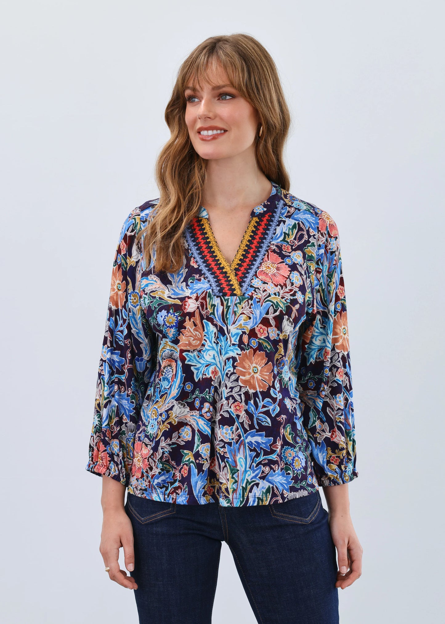 EMBELLISHED DAMASK TOP