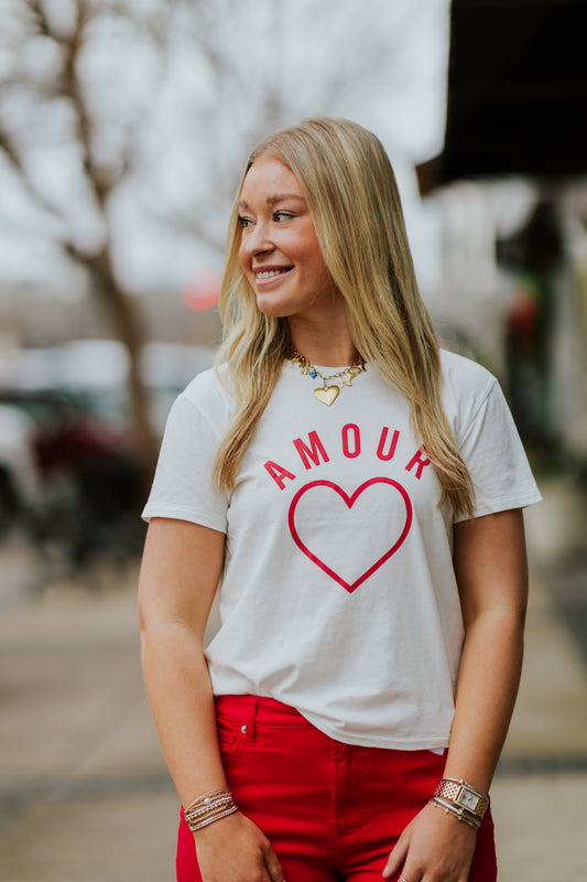 AMOUR TOURIST TEE IN SEA SALT