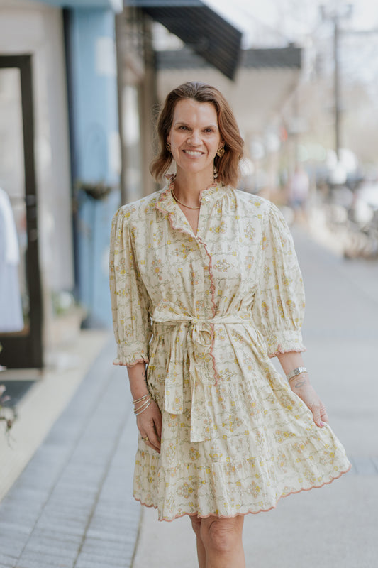 TRELLIS FLOWERS DRESS