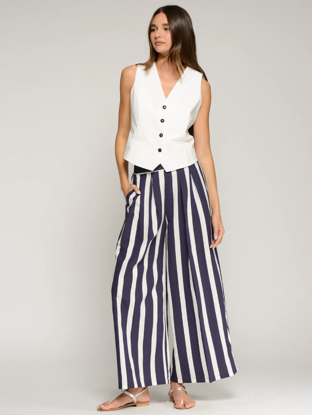 STRIPED FLUID PANT