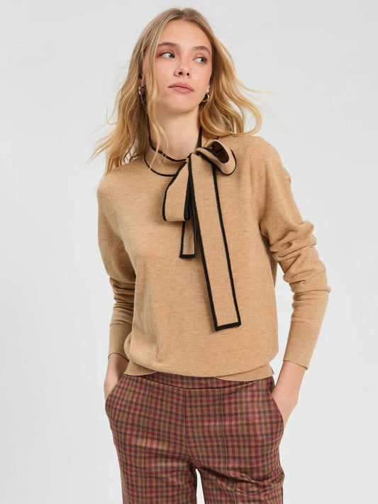 BEIGE & BLACK LAZO TOP