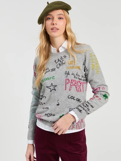 GREY GRAFFITI FERRIS WHEEL SWEATER