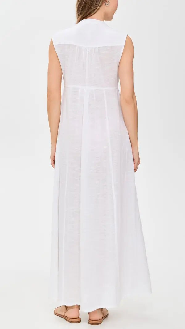 SANDRA DRESS IN WHITE LINEN