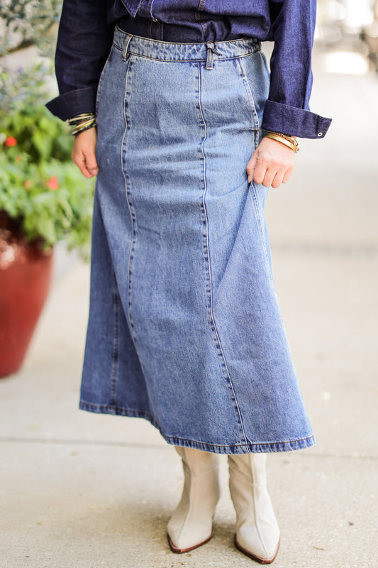 DENIM CIRCLE SKIRT