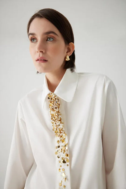 AUDREY GOLD GLITZ TOP