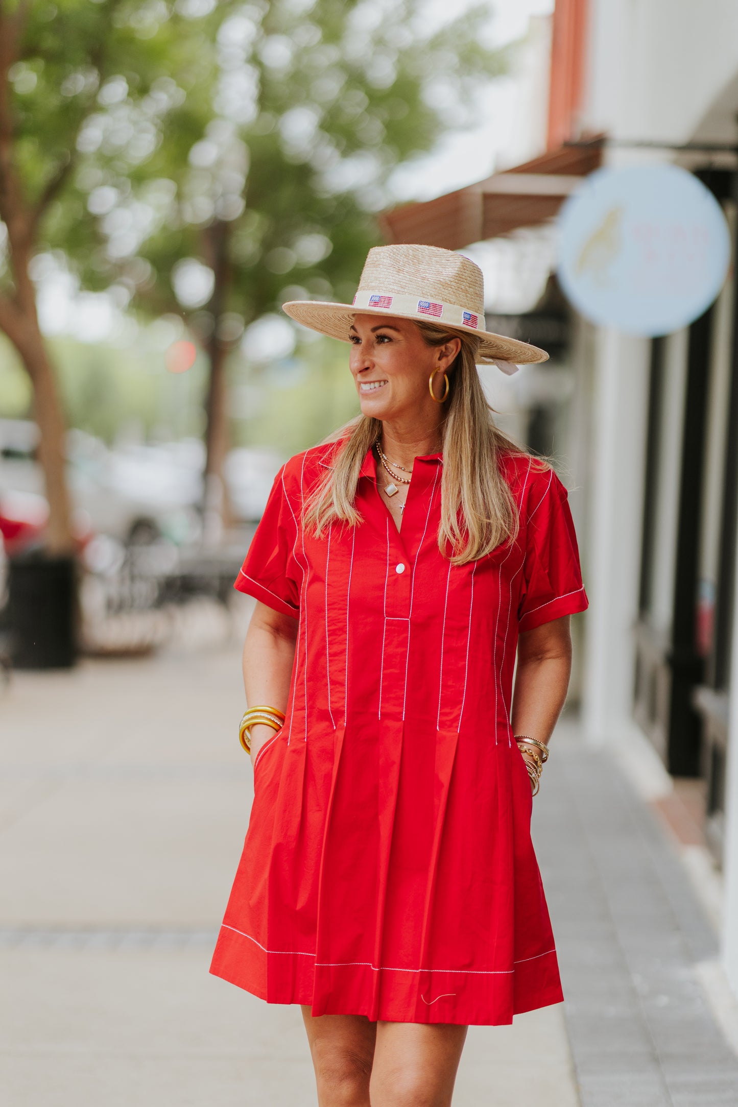 PLEATED SHIRT DRESS