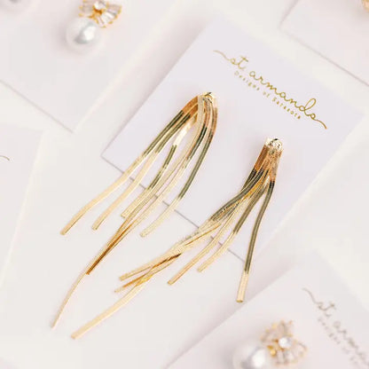 SKINNY GOLD CASCADING EARRINGS