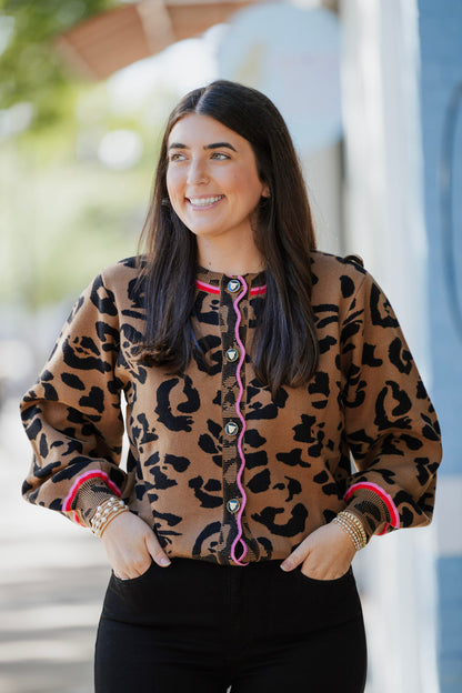 LEOPARD COLSON CARDIGAN