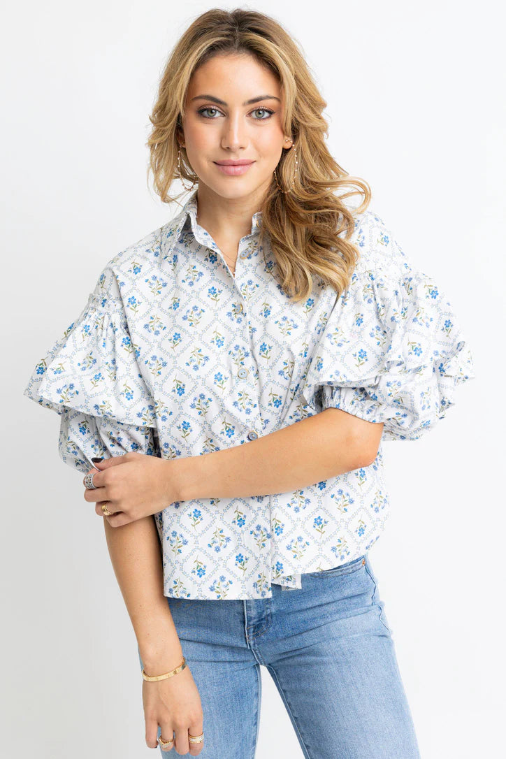 FRENCH FLORAL TOP