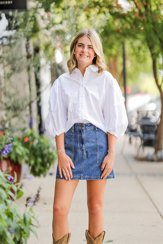 NORA DENIM MINI SKIRT