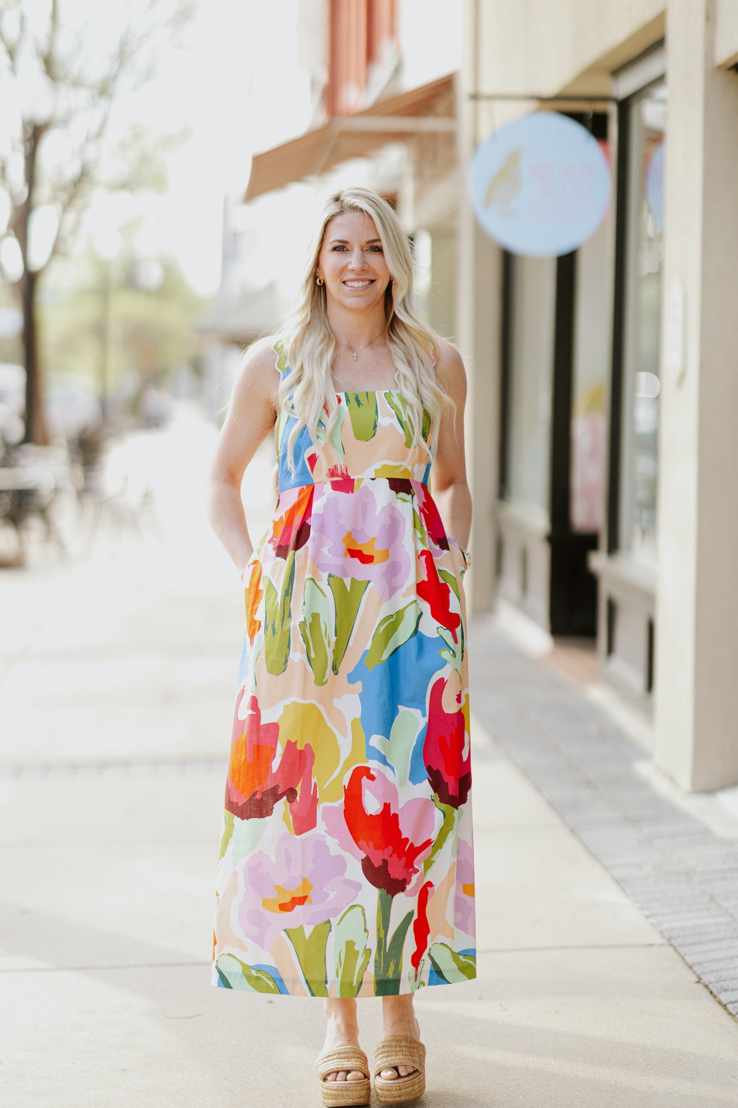 EVIE PAINTED PETALS DRESS