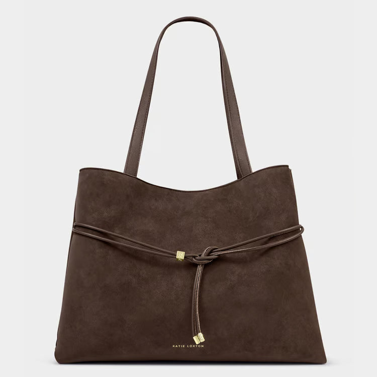 LORI TOTE BAG BITTER CHOCOLATE SUEDETTE