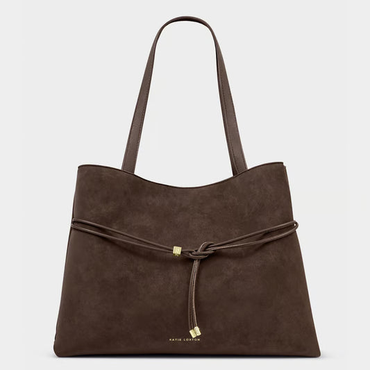 LORI TOTE BAG BITTER CHOCOLATE SUEDETTE