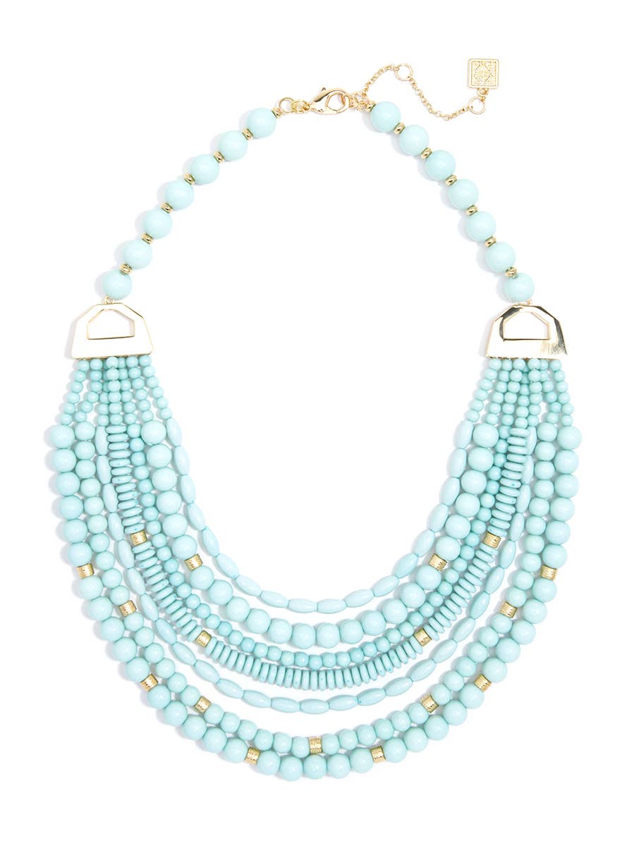 MIXED BEADS LAYERING NECKLACE