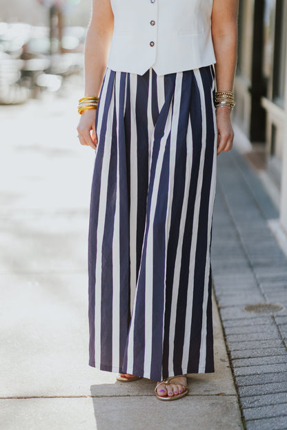 STRIPED FLUID PANT
