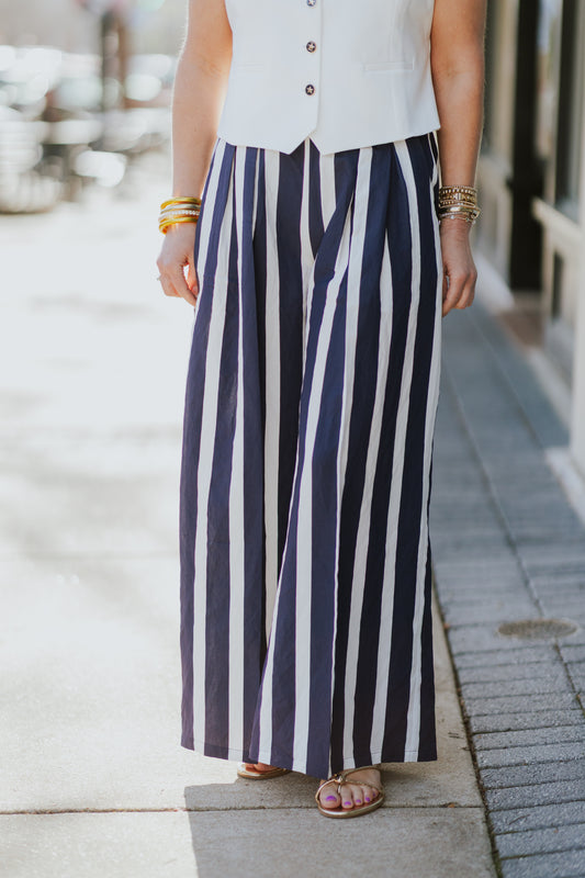 STRIPED FLUID PANT