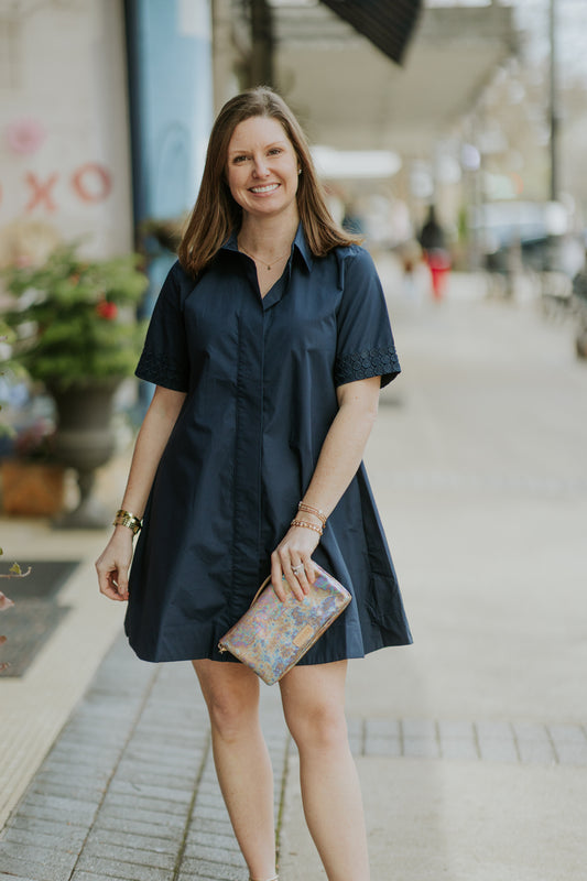 PENNY DRESS IN NAVY BY CARYN LAWN