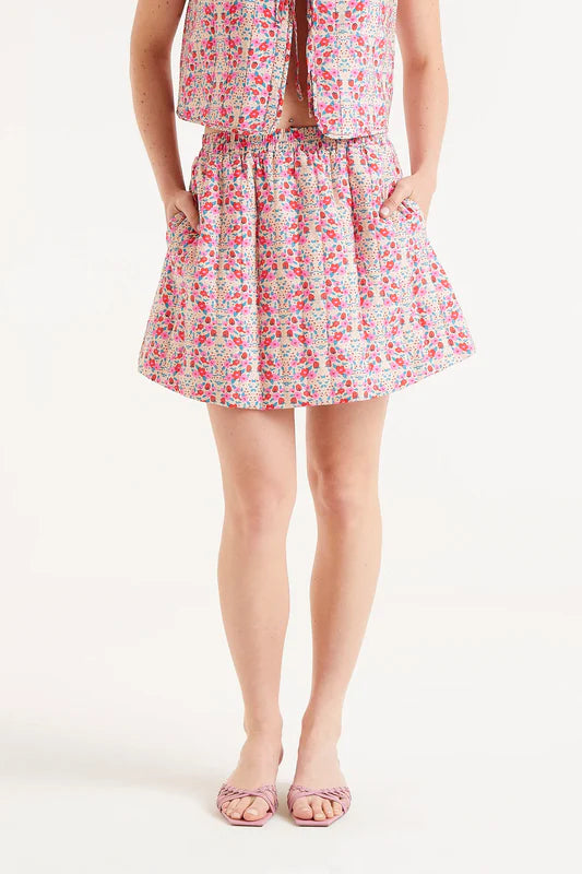 PUFF FLORAL SKIRT