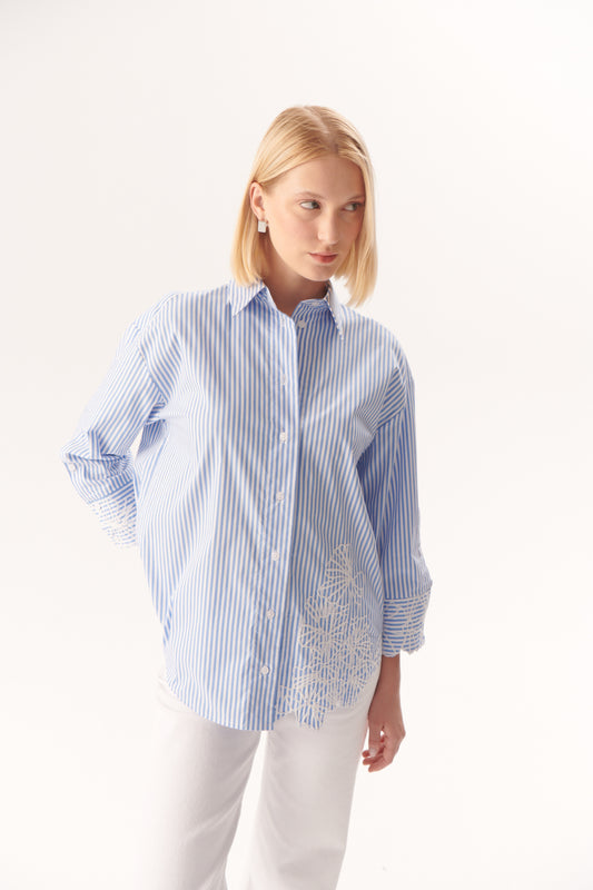 EDEN BLUE STRIPE TOP
