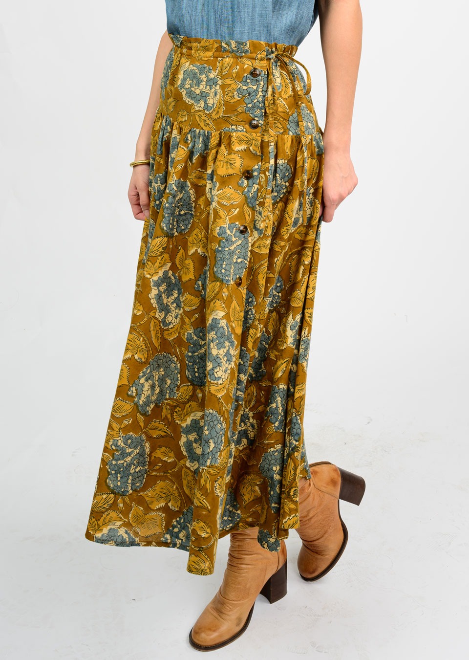 HYDRANGA BUTTON SKIRT