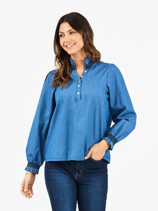 KIMBERLY CHAMBRAY TOP