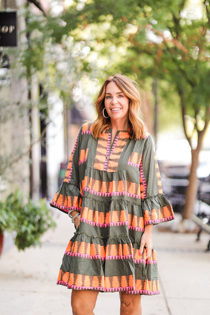 OLIVE ARTISANAL DRESS