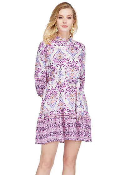 PURPLE IRIS SHIRT DRESS
