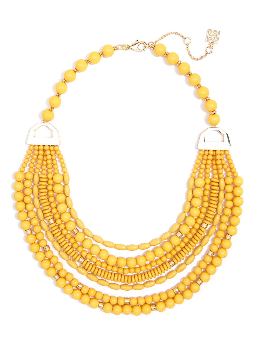 MIXED BEADS LAYERING NECKLACE