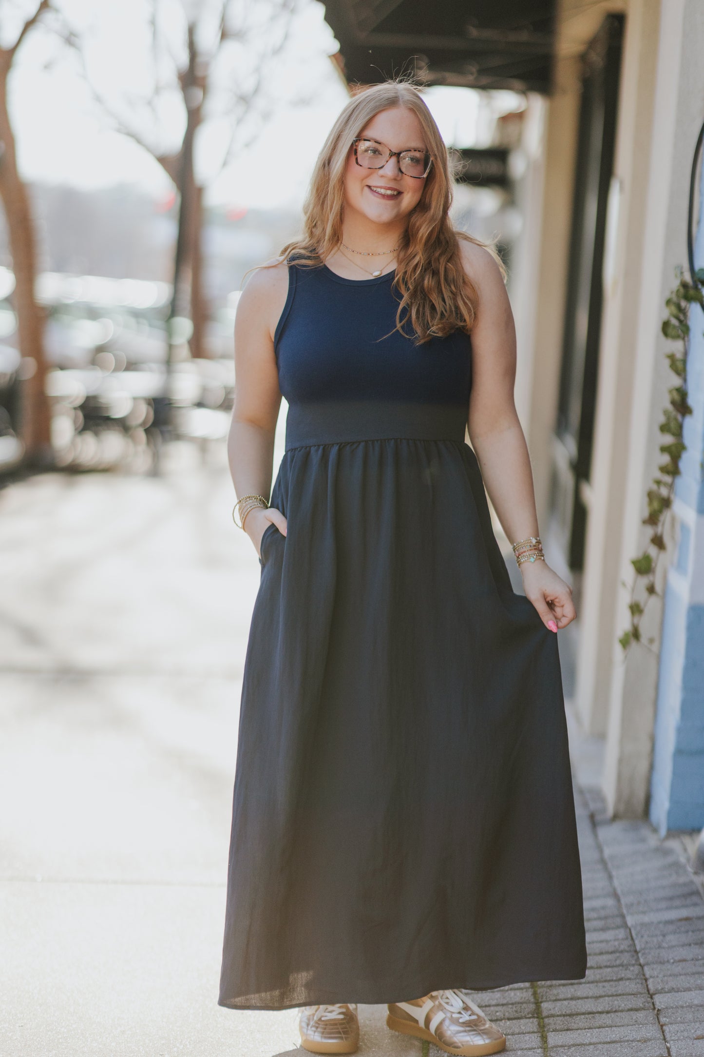 CHARLOTTE MIDDI DRESS IN ECLIPSE