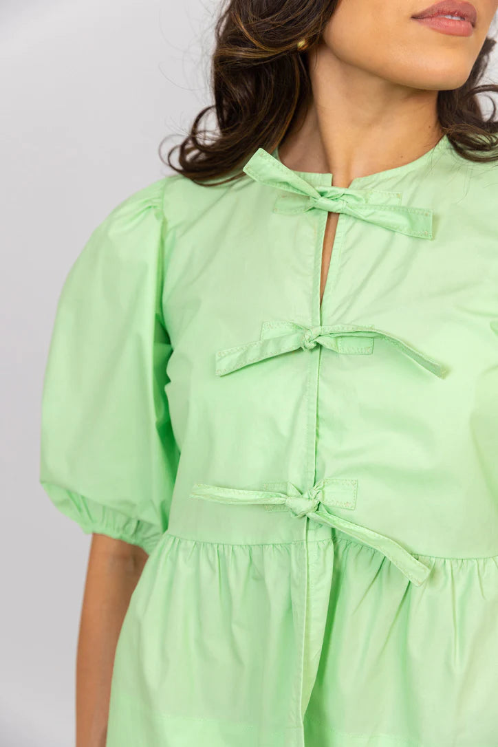 LIME SOLID KNOT TOP
